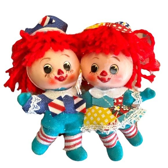 Vintage Japan SSCO Raggedy Ann and Andy ornament - Picture 1 of 4